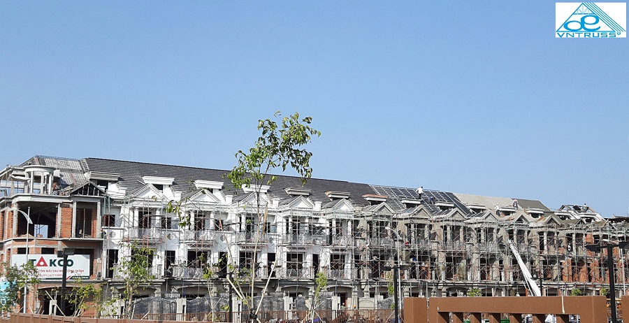 Kết cấu mái bê tông lợp ngói Khu dân cư Cityland Garden Hills